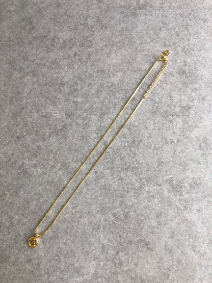 Christian Dior CD Logo Necklace Gold Vintage cjpnm8