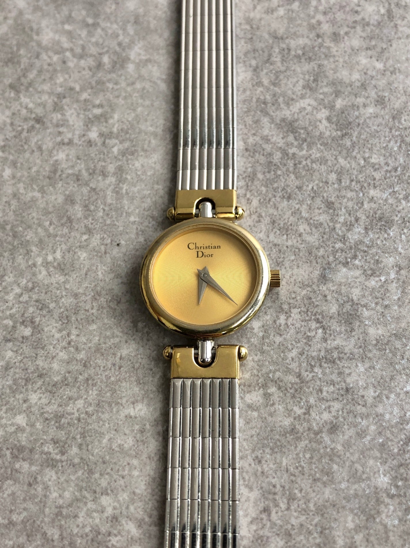 Christian Dior Quartz Watch Silver×Gold 3025 Vintage 7nep8k
