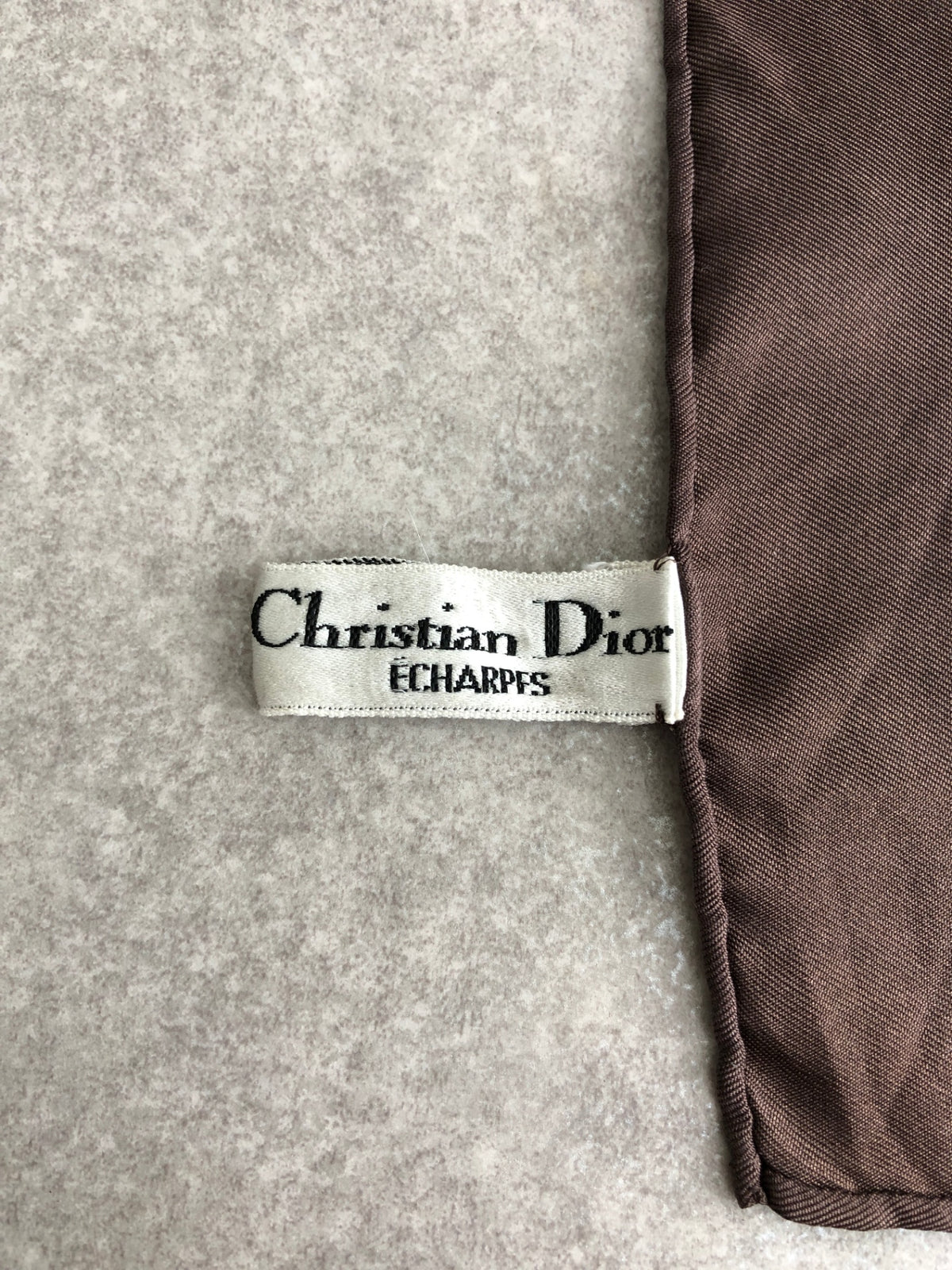 Christian Dior Trotter Silk Scarf Brown×White Vintage uya24z