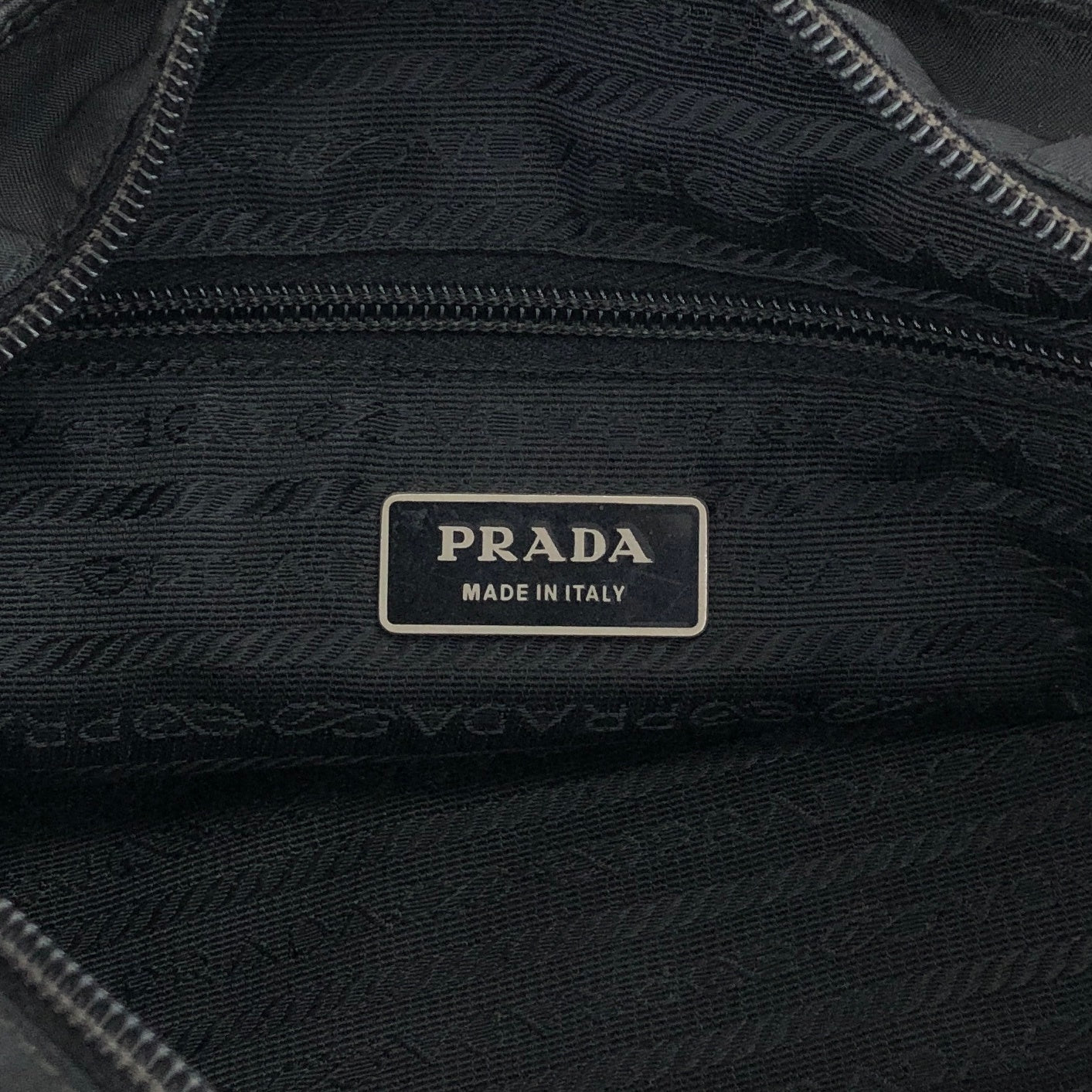 PRADA Tessuto Triangle Logo Shoulder bag Black Vintage jxt8gd
