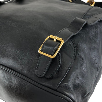 GUCCI Bamboo Double Pocket Backpack Black Vintage 3ug5ej