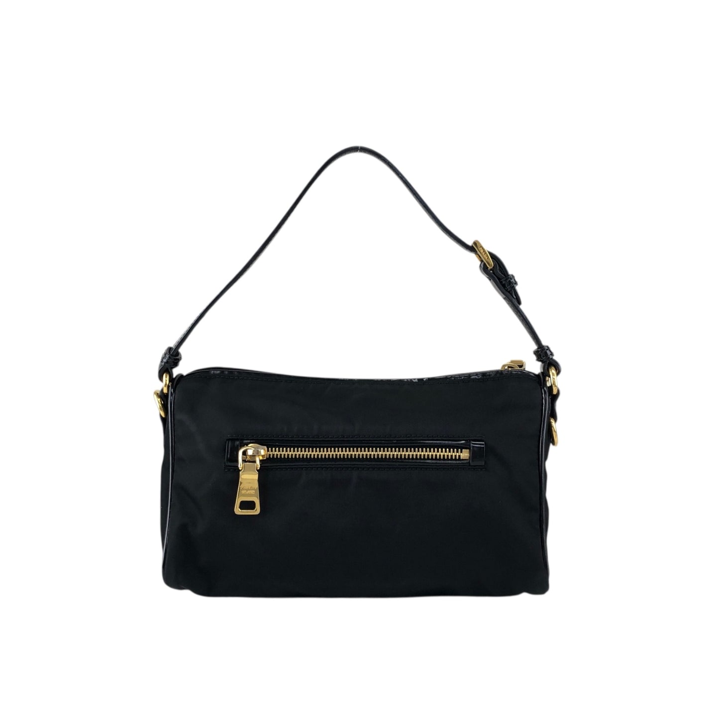 PRADA Tessuto Triangle Logo Small Handbag Black Vintage 6tgg77