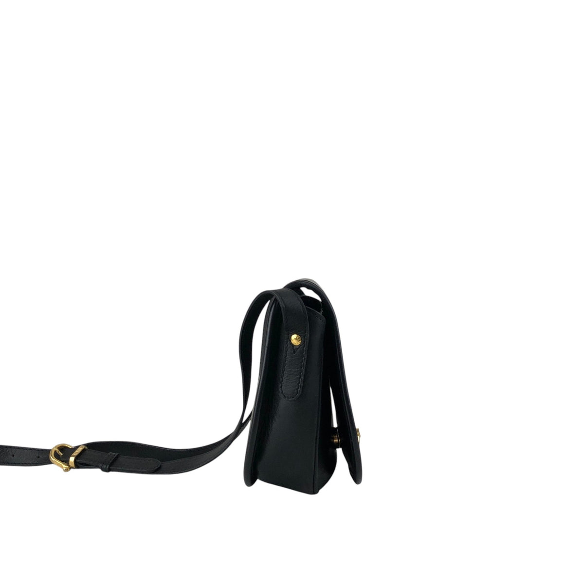 CELINE Gancini Shoulder bag Black Vintage b3ugaa
