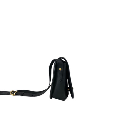 CELINE Gancini Shoulder bag Black Vintage b3ugaa