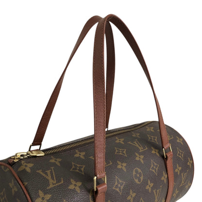 LOUIS VUITTON Monogram Handbag Pouch Brown Vintage 537a4y