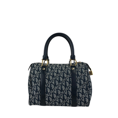 Christian Dior Trotter Small Boston bag Handbag Navy Vintage nt87zs