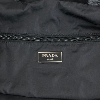 PRADA Tessuto Triangle Logo Handbag Totebag Black Vintage txv6yu