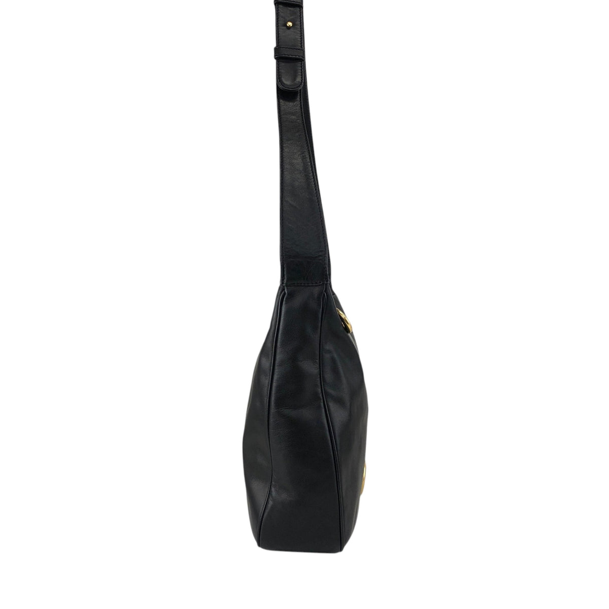 CELINE Circle Logo Shoulder bag Black Vintage mkxe53