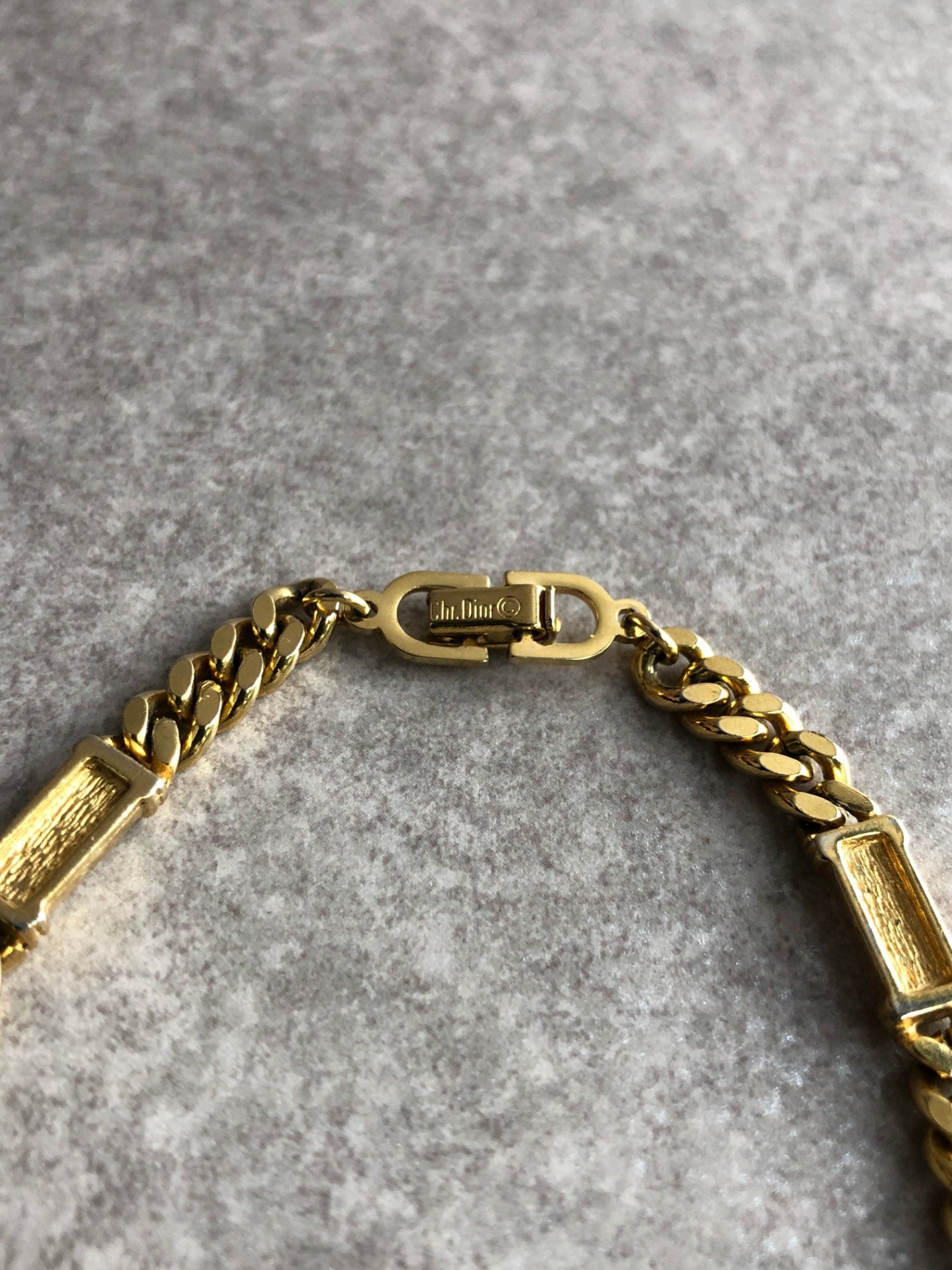 Christian Dior Logo Bracelet Gold Vintage 78253e
