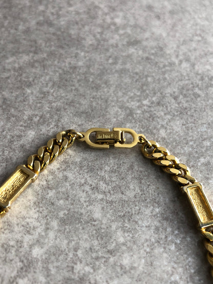 Christian Dior Logo Bracelet Gold Vintage 78253e