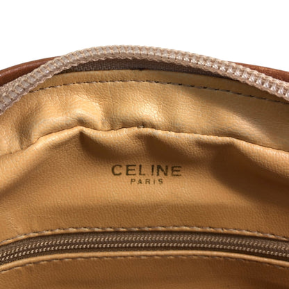CELINE Macadam Front Buckle Shoulder bag Brown Vintage htiyru