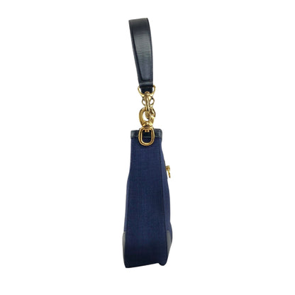 CELINE Gancini Shoulder bag Navy Vintage nnpwss