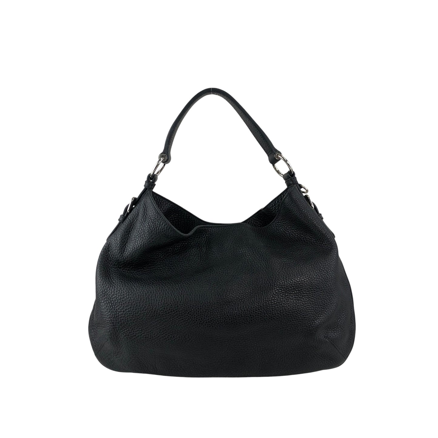 PRADA Logo Embossed Shoulder bag Hobobag Black Vintage ffhn2u