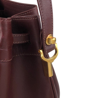 Cartier Logo Embossed Drawstring Shoulder bag Bordeaux Vintage r3iyaj