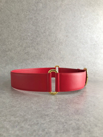 Christian Dior Logo Belt Red Vintage x8prhh
