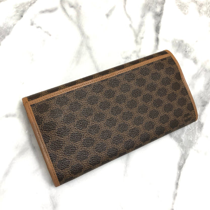 CELINE Macadam Triomphe PVC 皮革長皮夾 棕色 復古 7ej5dz