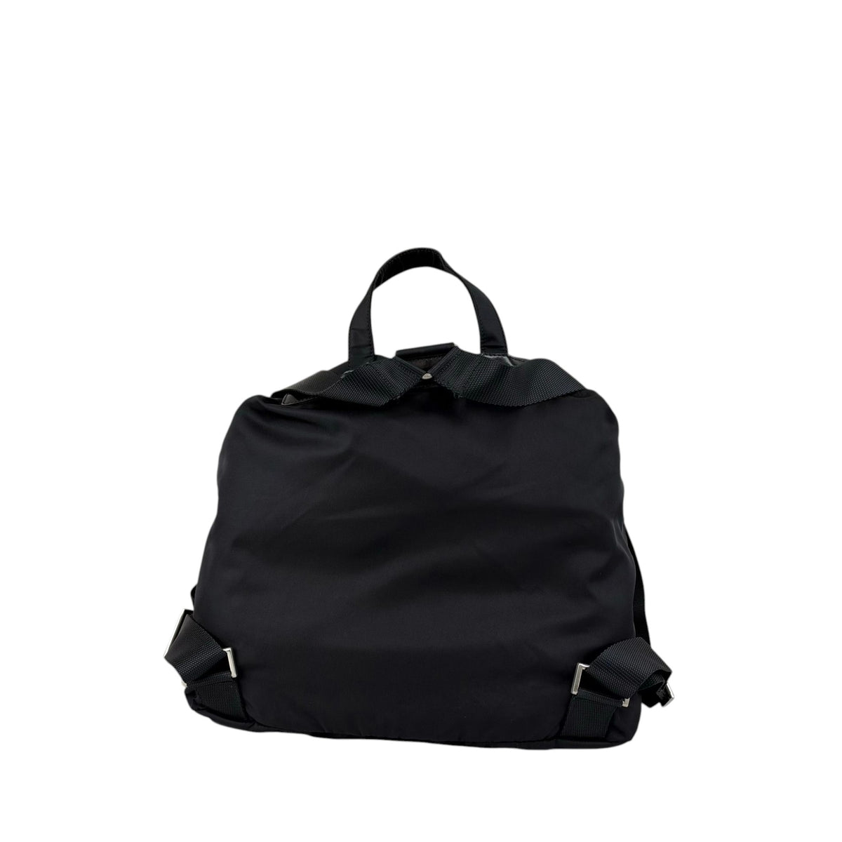 PRADA Tessuto Triangle Logo Double Pocket Backpack Black Vintage 8fef48