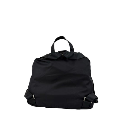 PRADA Tessuto Triangle Logo Double Pocket Backpack Black Vintage 8fef48