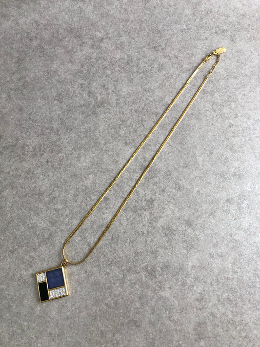 Yves Saint Laurent Color Stone Necklace Gold Vintage ie2x58
