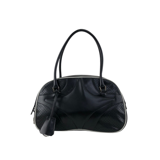 PRADA Padlock Small Boston bag Handbag Black Vintage vcg8wk
