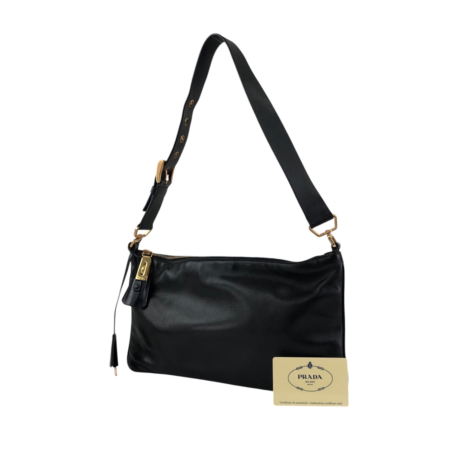 PRADA Shoulder bag Black Vintage chvuhk