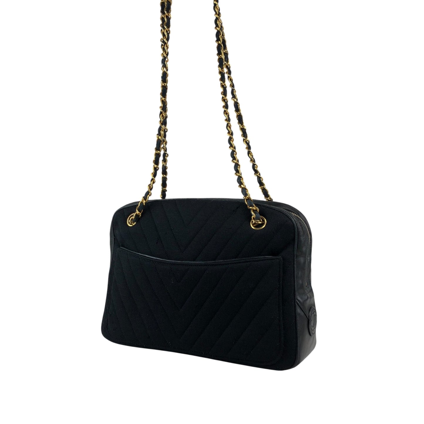 CHANEL Coco Charm Chain Shoulder bag Black Vintage akbfxb