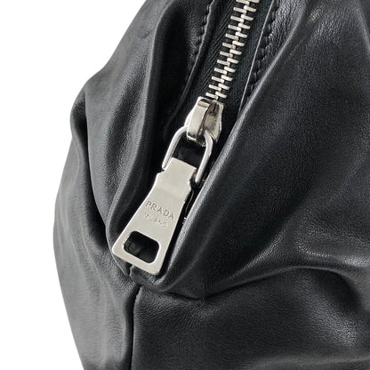 PRADA Logo Two-way Handbag Shoulder bag Black Vintage 28pkhx