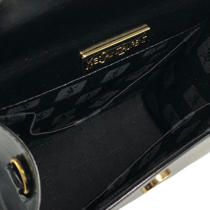 Yves Saint Laurent YSL Logo Charm Two-way Handbag Shoulder bag Black Vintage gmjhfk