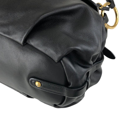 PRADA Logo Shoulder bag Black Vintage guki3f