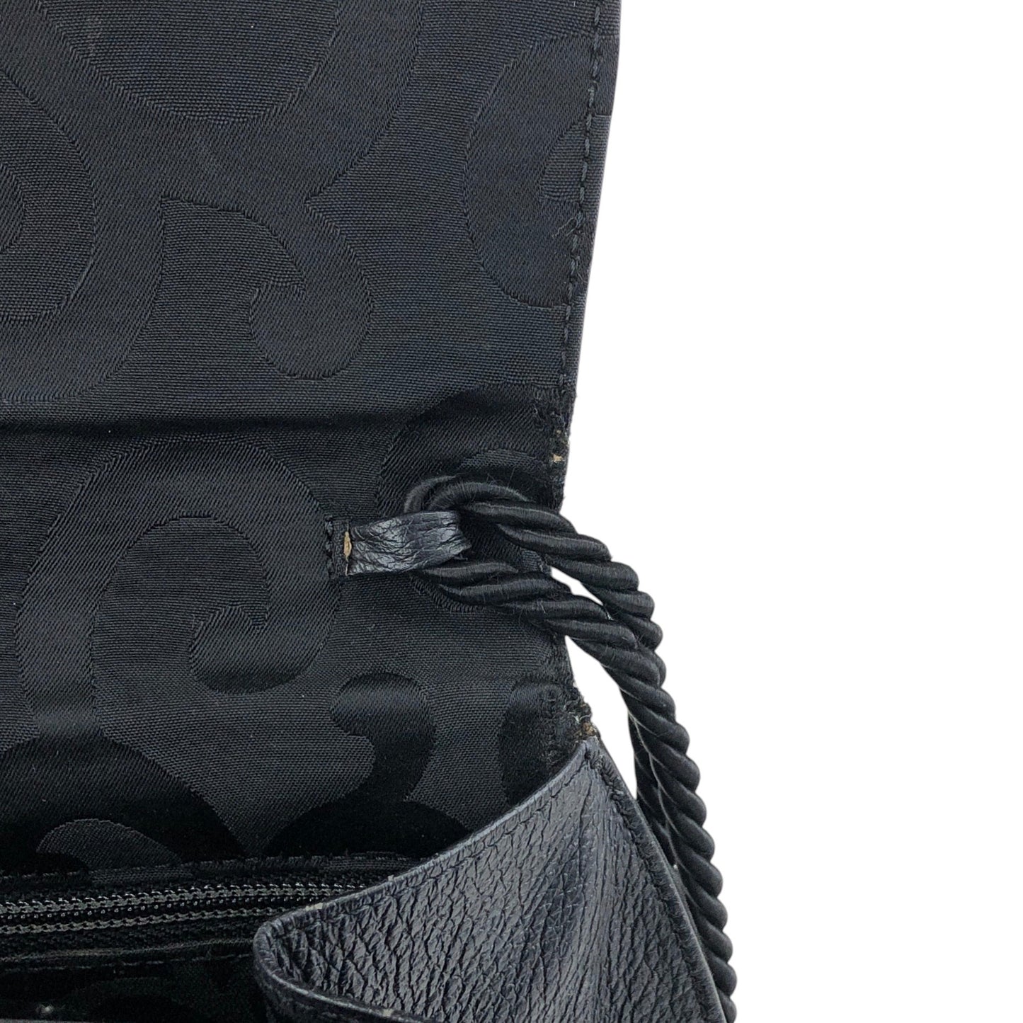 Yves Saint Laurent YSL Logo Shoulder bag Black Vintage dw4znj