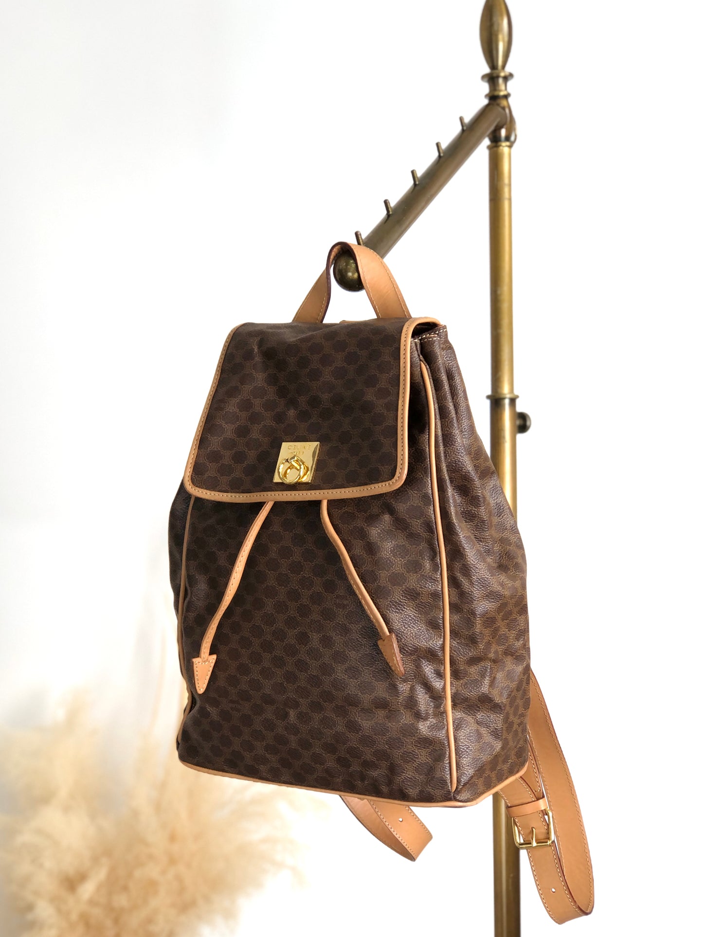CELINE Macadam Gancini Backpack Brown Vintage sgrzzt