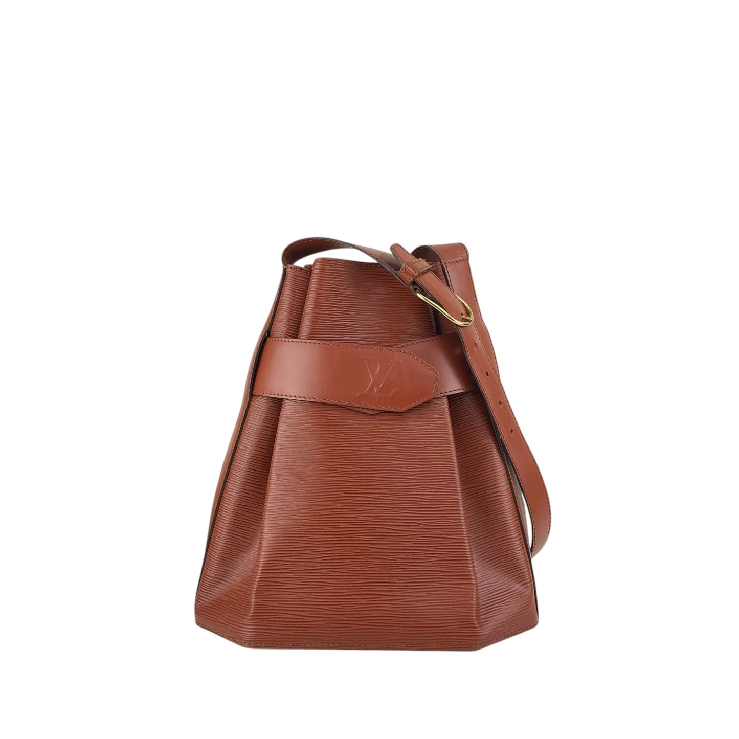 LOUIS VUITTON Epi Drawstring Shoulder bag Brown Vintage t3tdjx