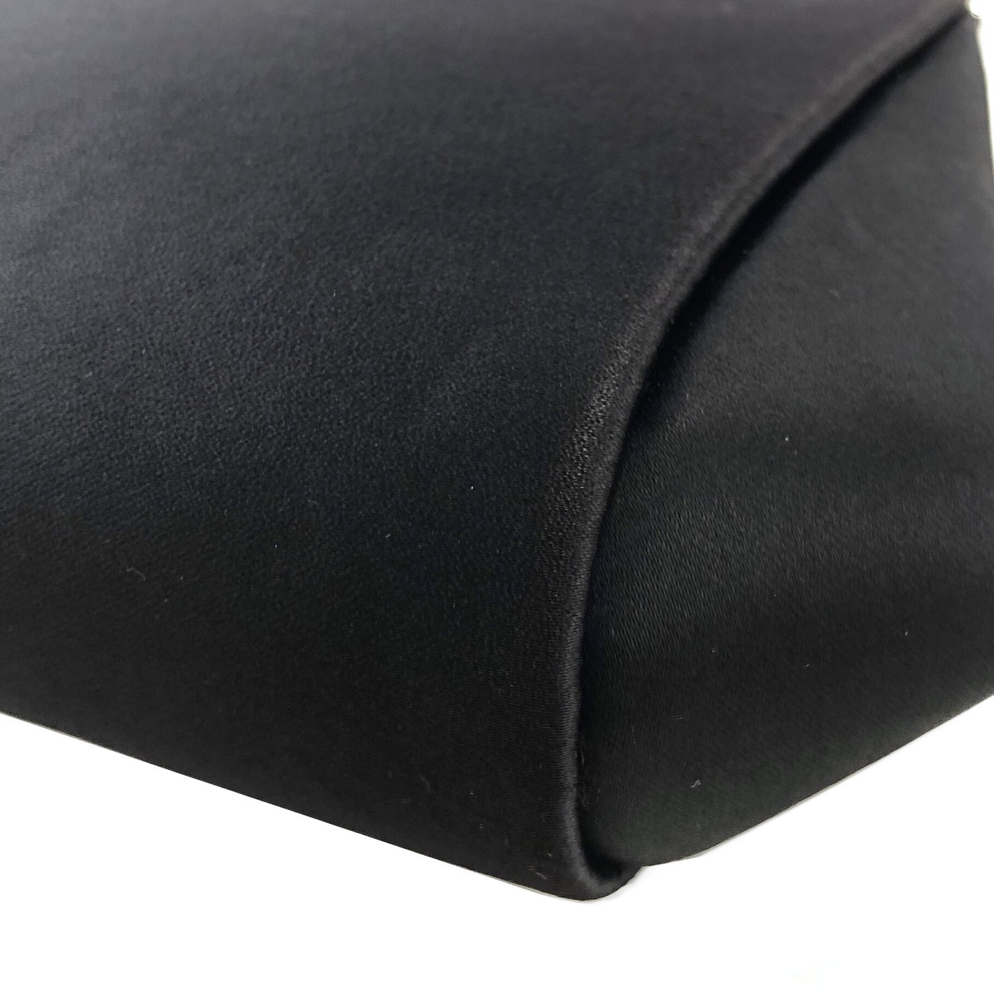 GUCCI Rhinestone Satin clasp Shoulder bag Black Vintage xcuw5e