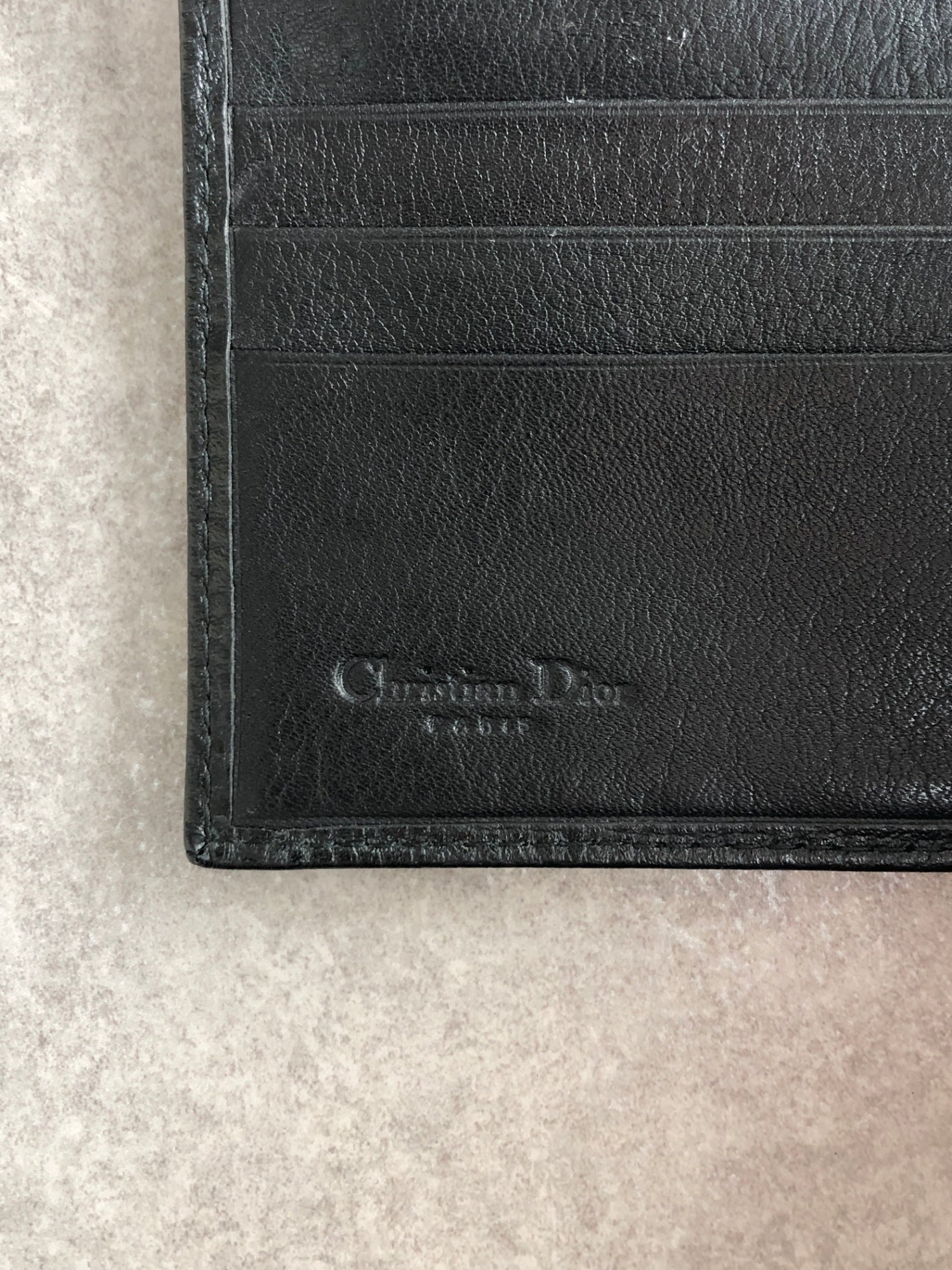 Christian Dior CD Logo Folded Wallet Black Vintage jv3xin