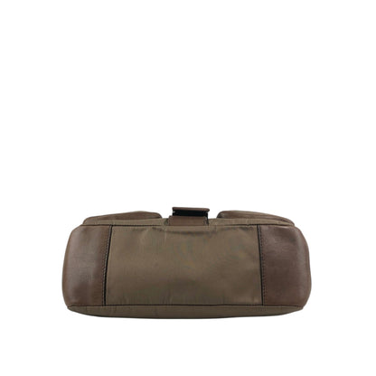 PRADA Tessuto Triangle Logo Belt Motif Shoulder bag Brown Vintage s7iz35