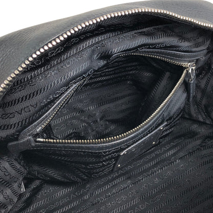 PRADA Logo Embossed Small Boston bag Handbag Black Vintage ydeszs