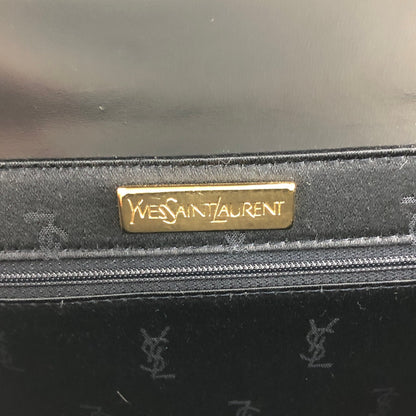 Yves Saint Laurent Logo Embossed Stitch Top Handle Handbag Black Vintage 5rym7i