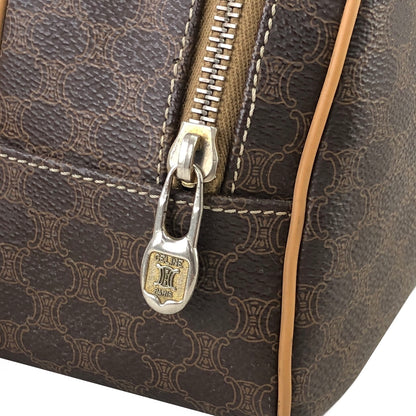 CELINE Macadam Blason Leather Two-way Handbag Shoulder bag Brown Vintage hzumnt