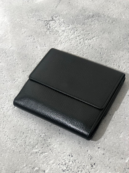 LOEWE Anagram Logo Leather Trifold Wallet Black Vintage i27f3r
