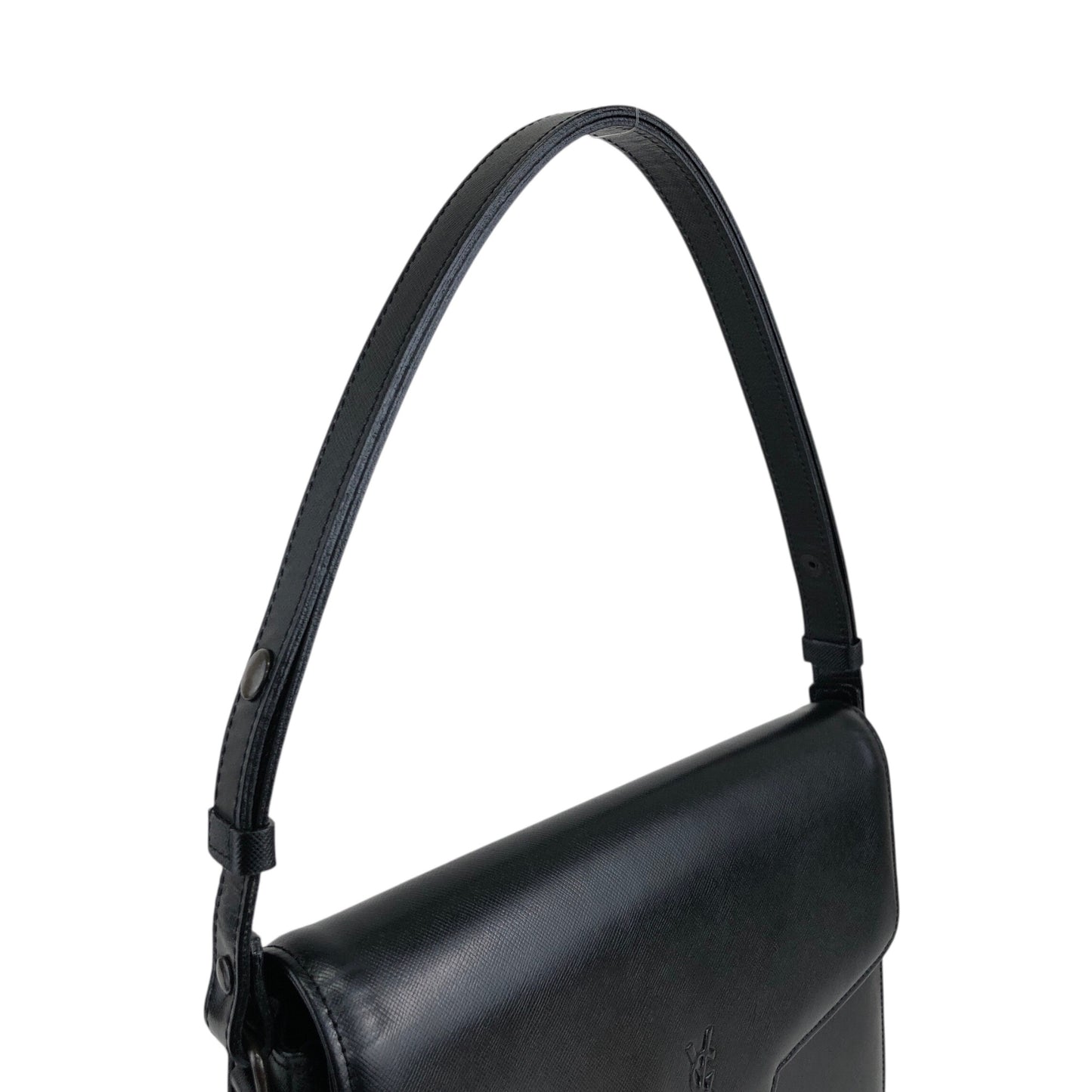 Yves Saint Laurent YSL Logo Shoulder bag Black Vintage bscs8w