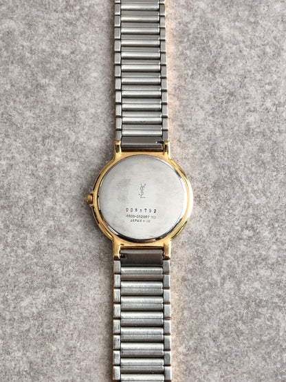 Yves Saint Laurent Quartz Watch Silver 4620-62267Y Vintage aje2i6