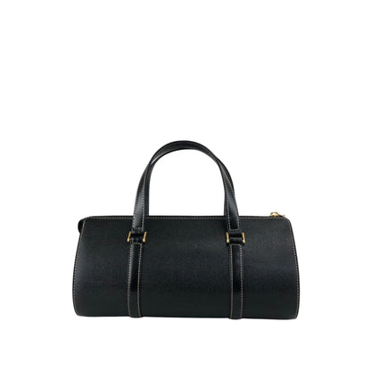 BURBERRY Logo Handbag Black Vintage vfc26w