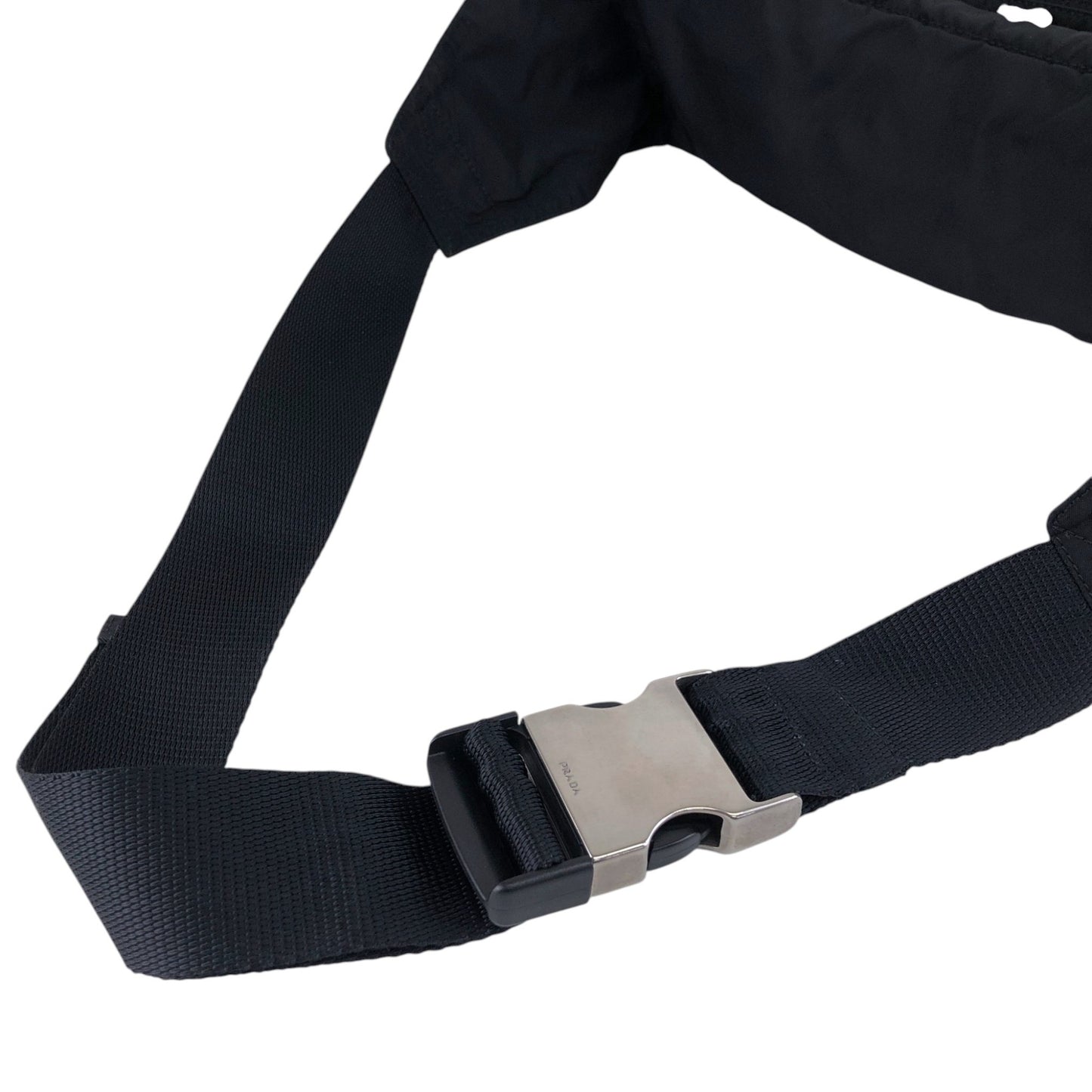 PRADA Tessuto Triangle Logo Sling bag Black Vintage fgihvu
