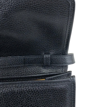 CELINE Gancini Shoulder bag Black Vintage 2tmayw