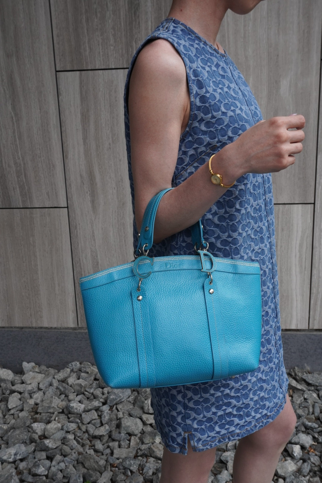 Christian Dior  Handbag Light Blue Vintage ys2yth