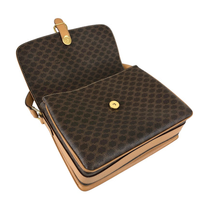CELINE Macadam Horse Bit Shoulder bag Brown Vintage jdj37k