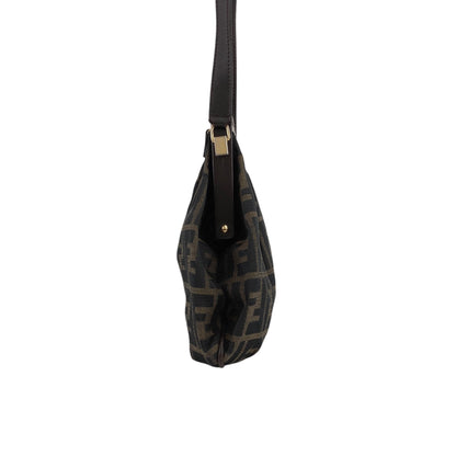 FENDI Zucca Metal Clasp Shoulder bag Brown Vintage kkfpvd