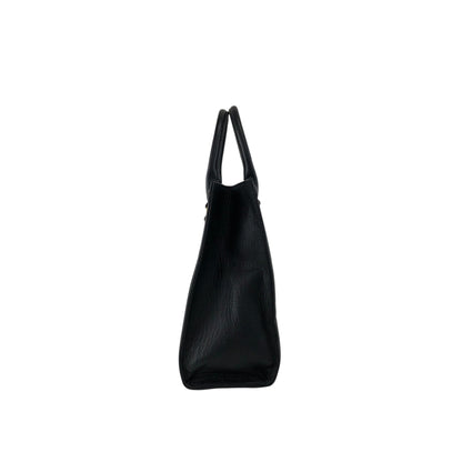 Yves Saint Laurent YSL Logo Top Handle Handbag Black Vintage heismg