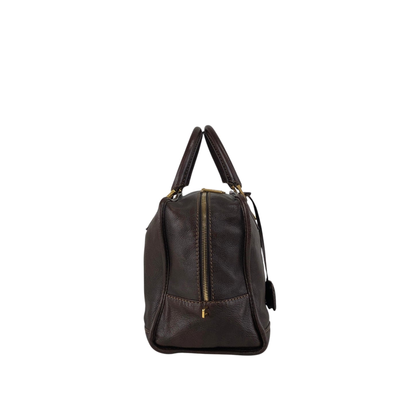 LOEWE Amazona Anagram Small Boston bag Handbag Brown Vintage kfcz5t