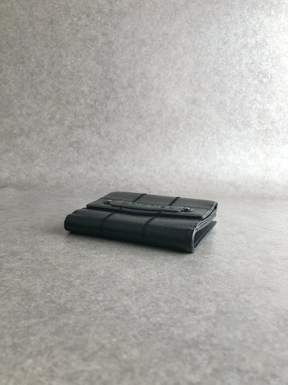 CHANEL Chocolate Bar Folded Wallet Black Vintage 2r56zg